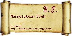 Mermelstein Elek névjegykártya