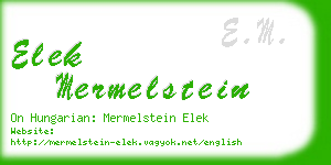 elek mermelstein business card